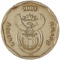 Монета ЮАР 50 центов 2003 Чемпионат мира по крикету в Южной Африке 2003