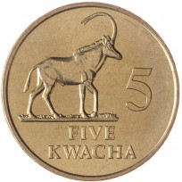 Монета Замбия 5 квача 1992