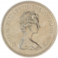 Монета Маврикий 25 рупий 1975 Охрана окружающей среды - Бабочка парусник