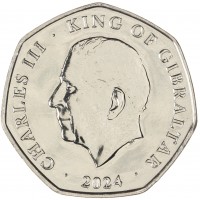 Монета Гибралтар 50 пенсов 2024 Рождество