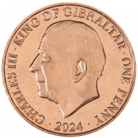 Монета Гибралтар 1 пенни 2024