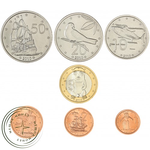 Острова Кука набор 7 монет 1, 2, 5, 10, 20, 50 центов и 1 доллар 2010 