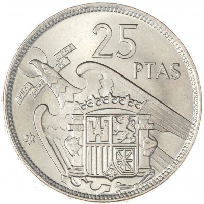 Монета Испания 25 песет 1957