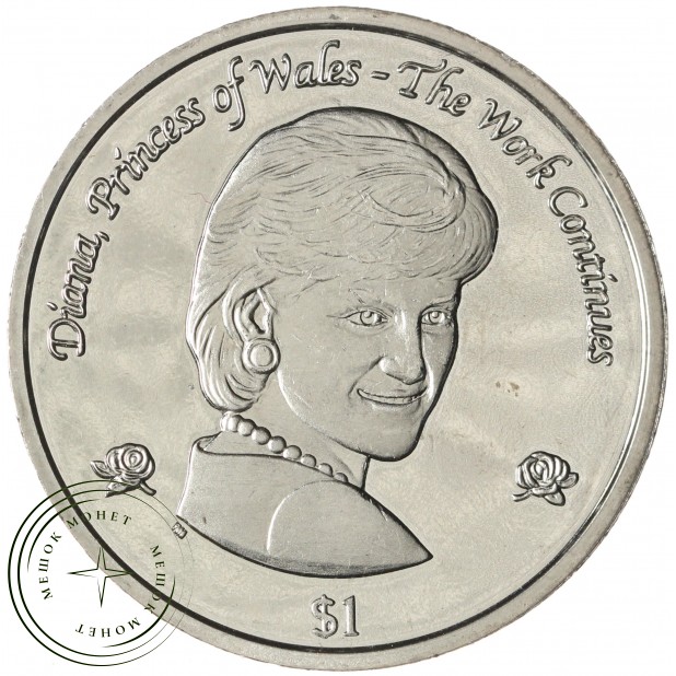 Британские Виргинские острова 1 доллар 2002 Принцесса Диана