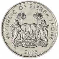 Монета Сьерра-Леоне 1 доллар 2005 Иоанн Павел II - Смерть папы, 2 апреля 2005