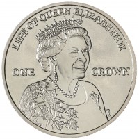 Монета Остров Мэн 1 крона 2012 Жизнь Королевы Елизаветы II - Визит в Канаду 2010