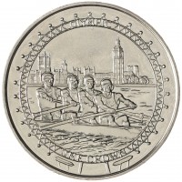 Монета Остров Мэн 1 крона 2010 XXX летние Олимпийские Игры в Лондоне 2012 - Академическая гребля