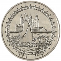 Монета Остров Мэн 1 крона 2010 XXX летние Олимпийские Игры в Лондоне 2012 - Плавание
