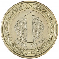 Монета Турция 1 лира 2023 Инаугурация