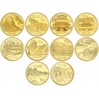 Китай набор 10 монет 5 юань 2002 - 2006 Достопримечательности Китая