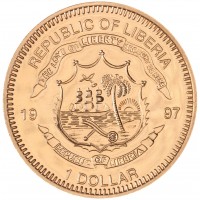 Монета Либерия 1 доллар 1997 Смерть Дэн Сяопина