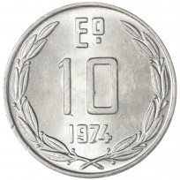 Монета Чили 10 эскудо 1974