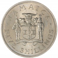 Монета Ямайка 5 шиллингов 1996 VIII Игры Содружества