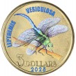 Малаита 3 доллара 2025 Цветная Стрекоза