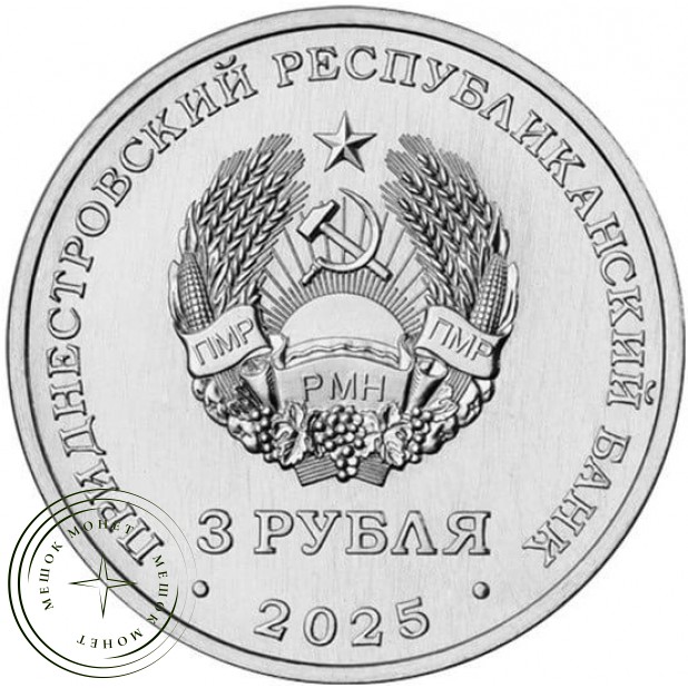 Приднестровье 3 рубля 2025 Каменка, Парк Витгенштейна