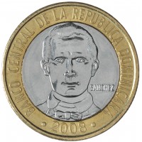 Монета Доминикана 5 песо 2008
