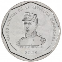 Монета Доминикана 25 песо 2008