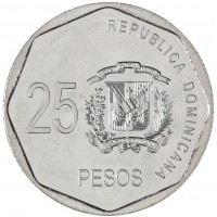Монета Доминикана 25 песо 2008