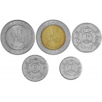 Йемен набор 5 монет 1, 5, 10, 20 и 20 риалов 1993 - 2009