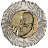 Монета Хорватия 25 кун 2000 Рождение нового тысячелетия