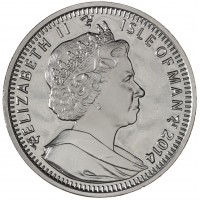 Монета Остров Мэн 1 крона 2014 XXII зимние Олимпийские Игры в Сочи 2014 - Санный спорт