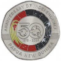 Монета Папуа - Новая Гвинея 50 тоэ 2025 50 лет Независимости
