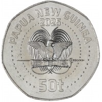 Монета Папуа - Новая Гвинея 50 тоэ 2025 50 лет Независимости