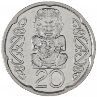 Монета Новая Зеландия 20 центов 2008