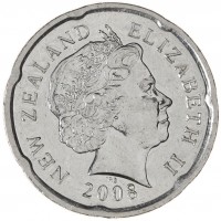 Монета Новая Зеландия 20 центов 2008