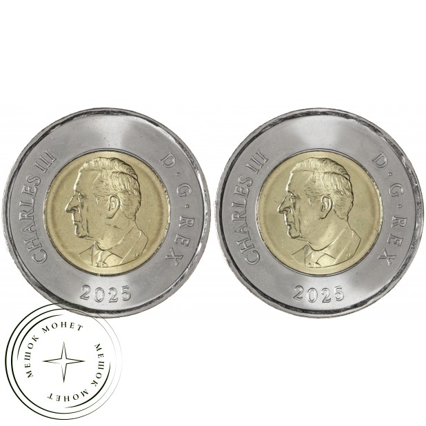Канада 2 доллара 2025 Дафна Оджиг набор 2 монеты