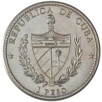 Монета Куба 1 песо 1990 500 лет открытию Америки - Христофор Колумб