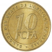 Монета Центральная Африка 10 франков 2006
