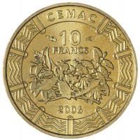 Монета Центральная Африка 10 франков 2006