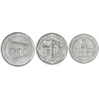 Аргентина набор 3 монеты 1, 5 и 10 аустралей 1989 Местные достопримечательности