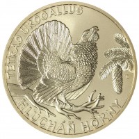 Монета Словакия 5 евро 2024 Фауна и флора Словакии - Глухарь