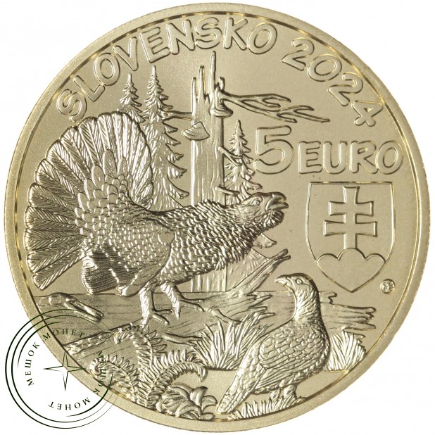 Словакия 5 евро 2021 Медоносная пчела — 937045790