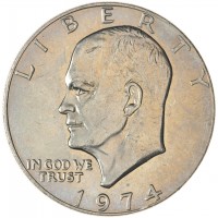 Монета США 1 доллар 1974