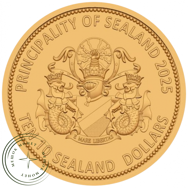 Княжество Силенд 10 долларов 2025 «История Российской Космонавтики» - Союз-Апполон  — 937045931