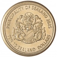 Монета Княжество Силенд 10 долларов 2025 «История Российской Космонавтики» - Луноход-1