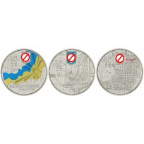 Украина Набор 3 монеты 5 гривен 2022 Государственные символы Украины 