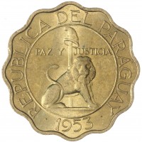 Монета Парагвай 50 сентимо 1953