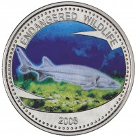 Монета Палау 1 доллар 2008 Осетр
