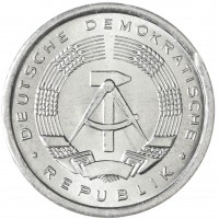 Монета ГДР 1 пфенниг 1989