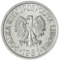 Монета Польша 10 грошей 1981