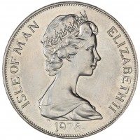 Монета Остров Мэн 1 крона 1976 100 лет Конной железной дороге