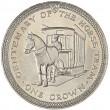 Остров Мэн 1 крона 1976 100 лет Конной железной дороге