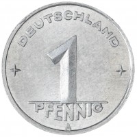 Монета ГДР 1 пфенниг 1950 А