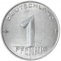 Монета ГДР 1 пфенниг 1953 А