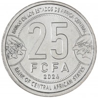 Монета ЦАР 25 франков 2024 