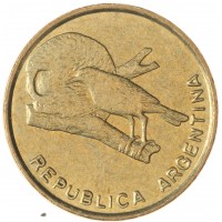 Монета Аргентина 1/2 сентаво 1985